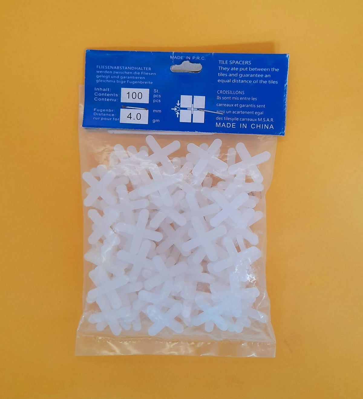 Tile Spacers 4MM Plastic 100PCS Blue Pack