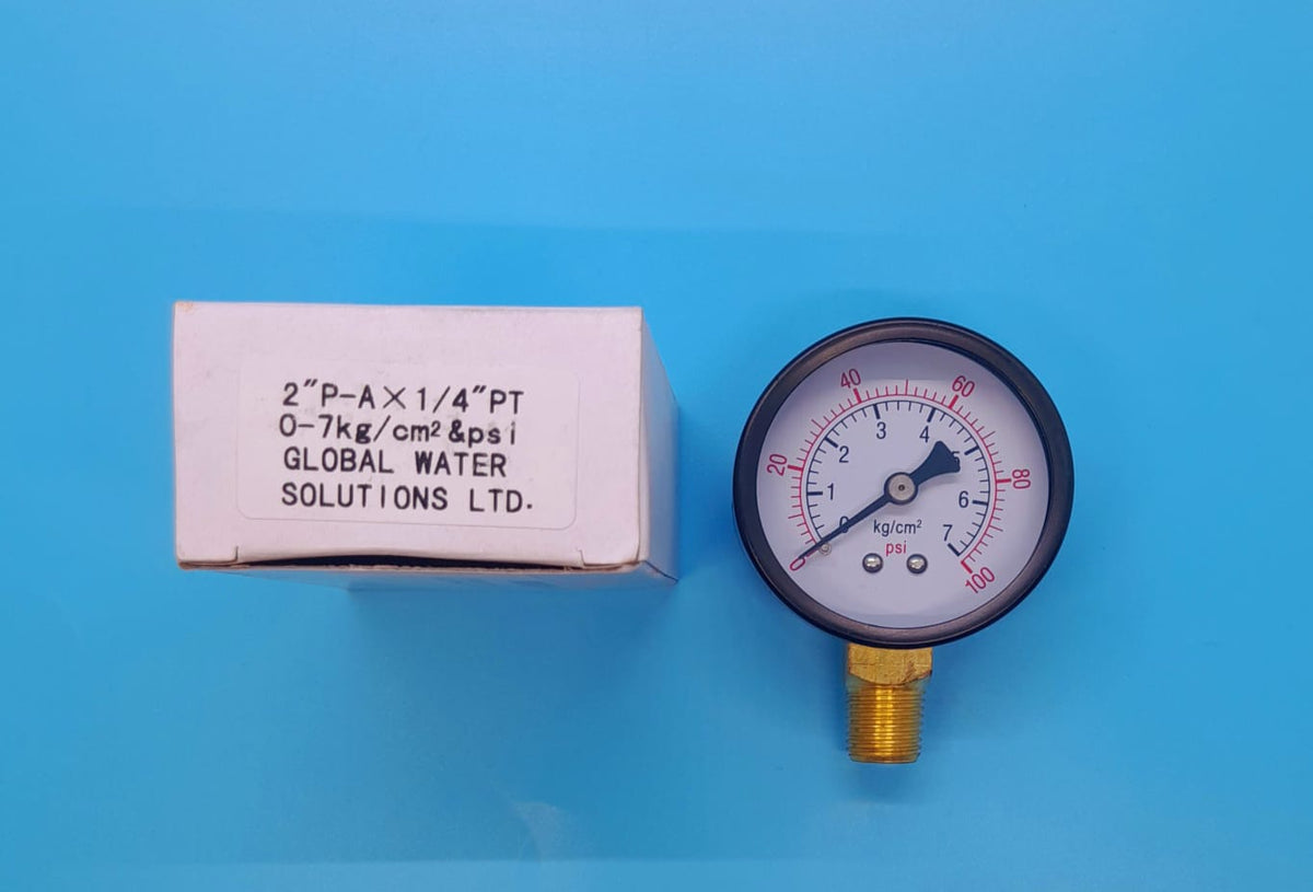 Pressure Guage 100PSI Global 2" X 1/4" GWS-PG-A2PG7