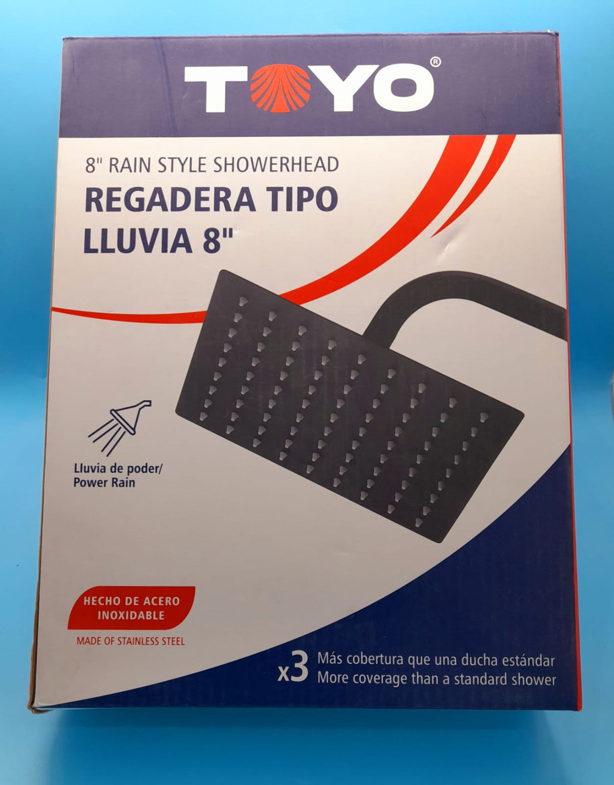 TOYO Shower Head Rain Style Square 8" FR-21692