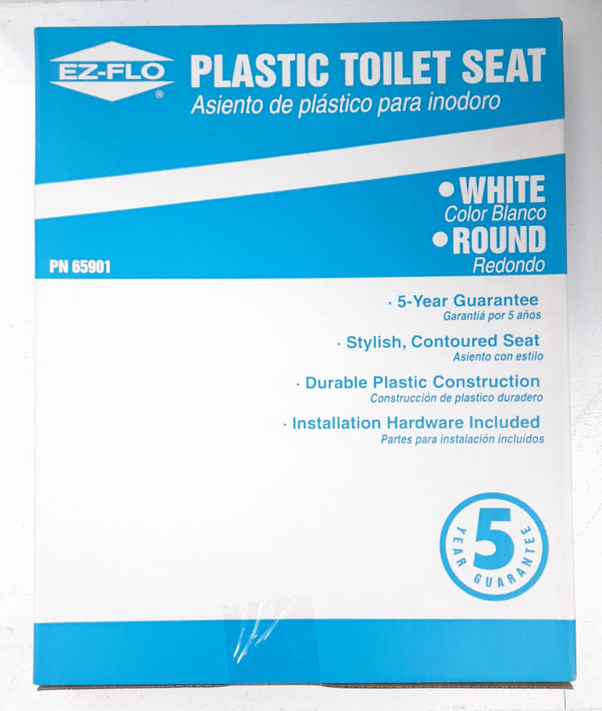 EZ-FLO Toilet Seat Round 65901 White