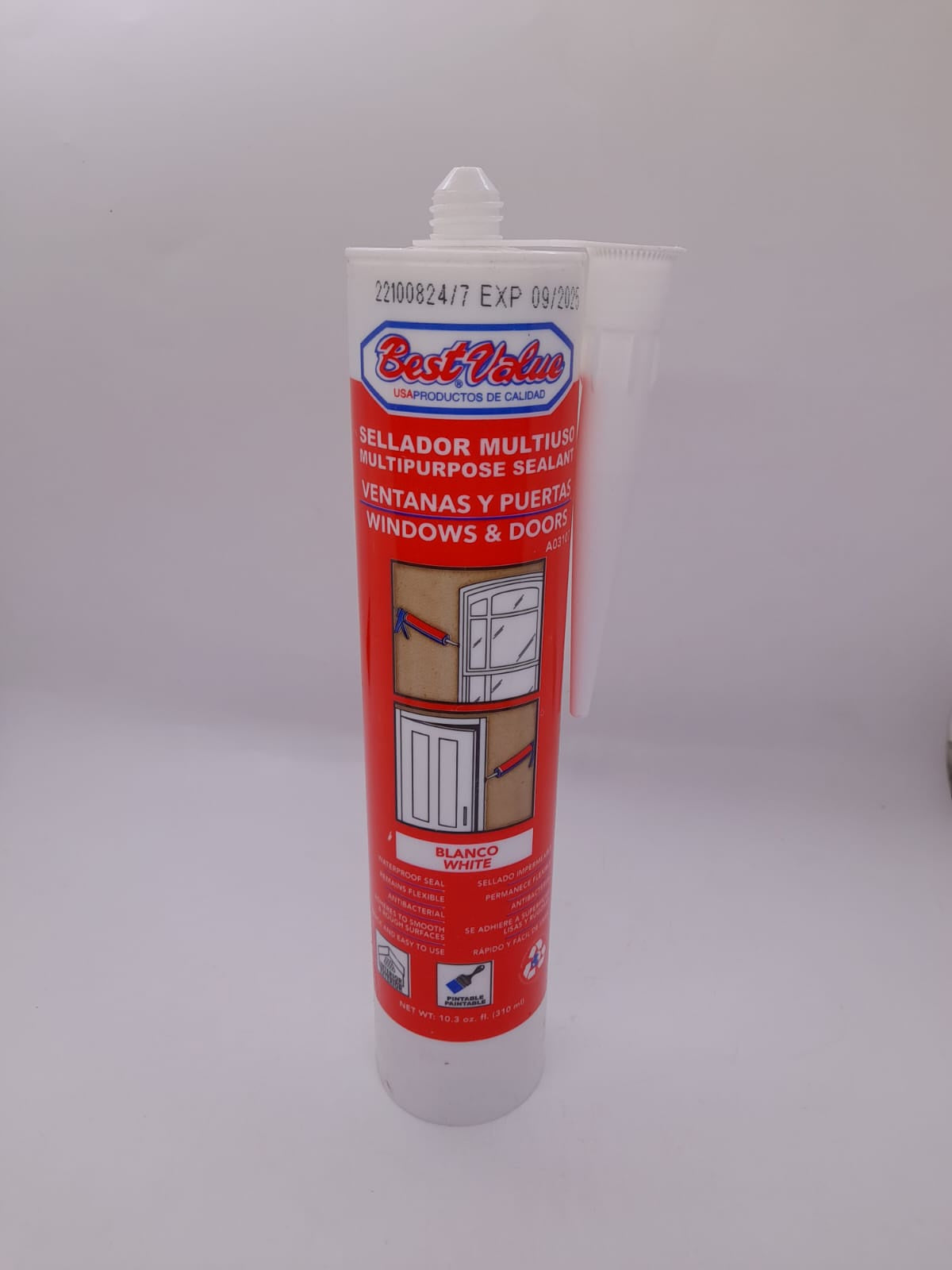BEST VALUE Silicone Sealant 10.3 OZ White Windows & Doors A03107