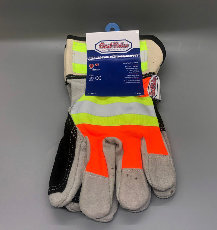 BEST VALUE Gloves Leather Reflective H19102