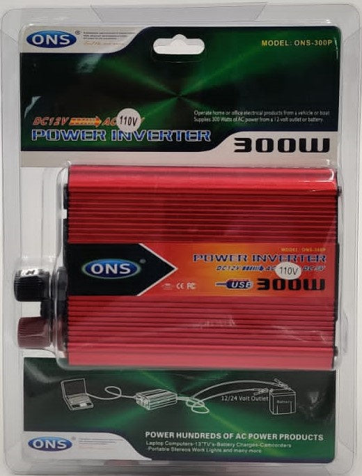 Inverter Ons 300W 12V-110V Red ONS-300P