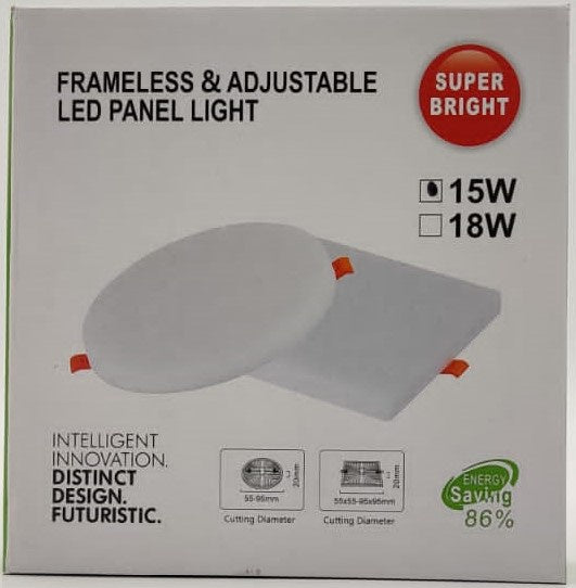 Light LED Panel 15W Super Bright J.f.n.v Round White 6500K