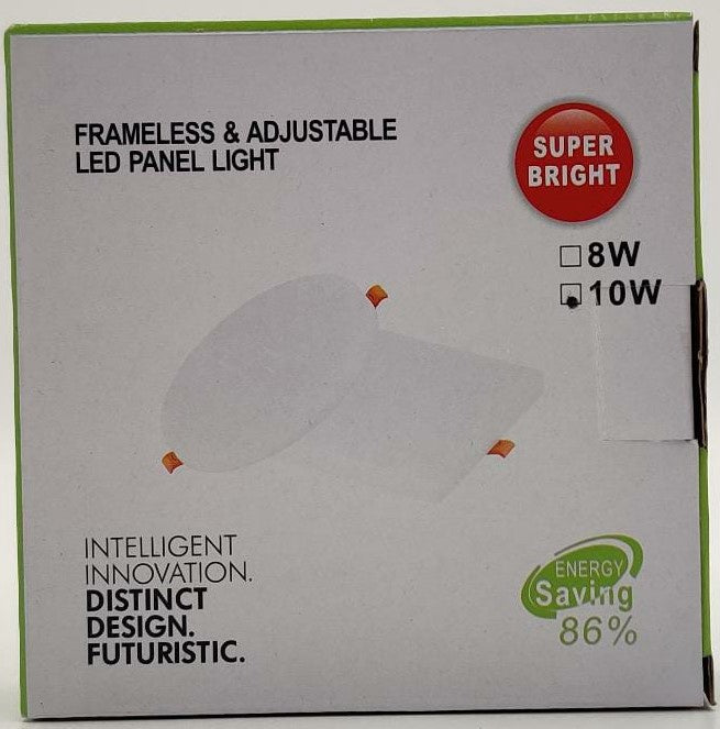 Light LED Panel 10W Super Bright J.f.n.v Square White 6500K 85-265V Frameless