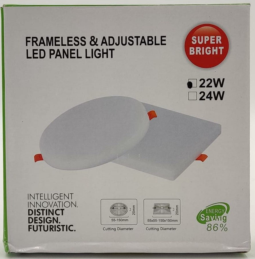 Light LED Panel 22W Super Bright J.f.n.v Square White 6500K 85-265V Frameless