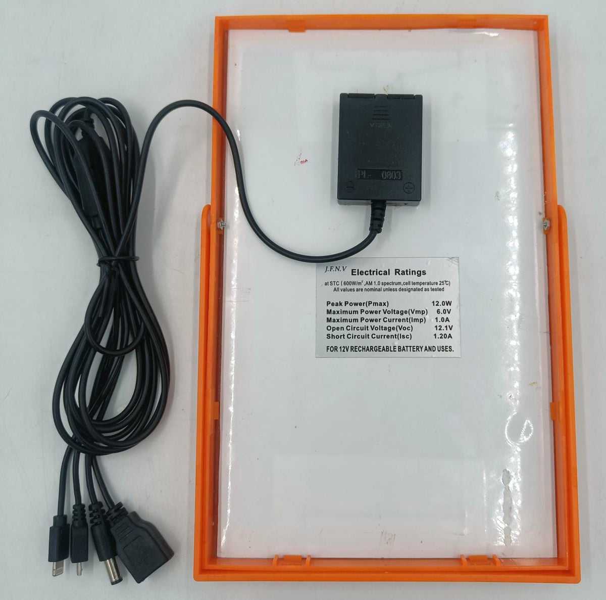 Solar Panel 12W 12V J.f.n.v with USB and Phone Charger Ends PL-0803