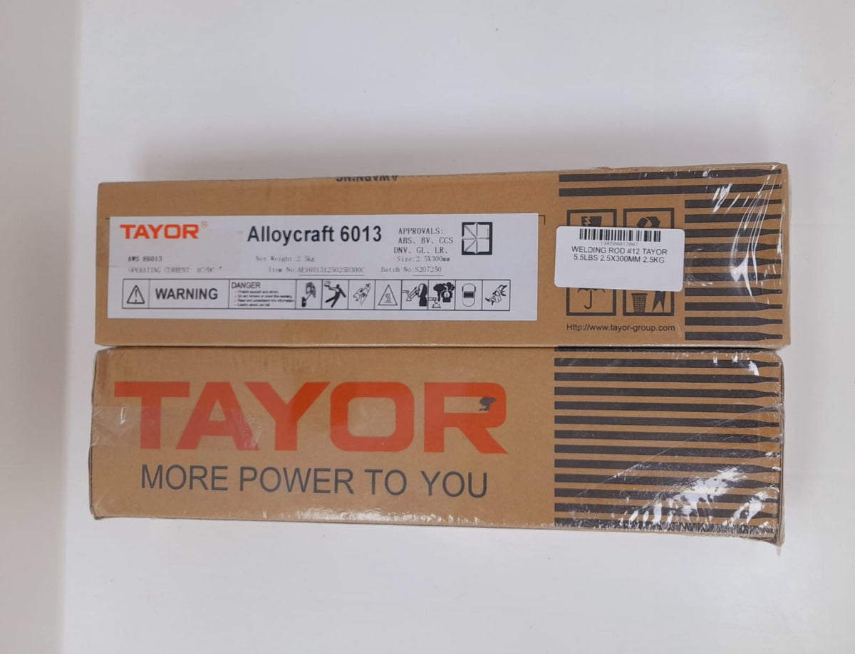 TAYOR Welding Rod #12 5.5LBS 2.5X300MM 2.5KG Alloycraft 6013
