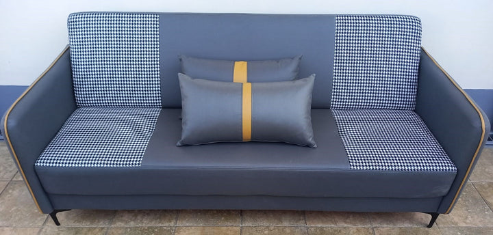 Sofa Bed with Pillows Grey Multi Color