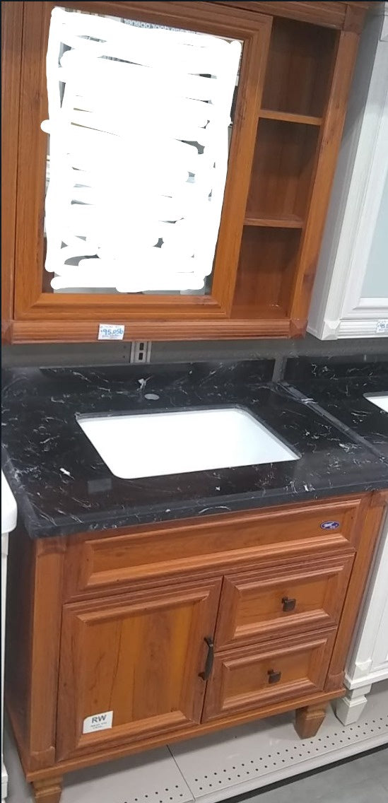Bathroom Cabinet #8703 Polish with Sink and Mirror