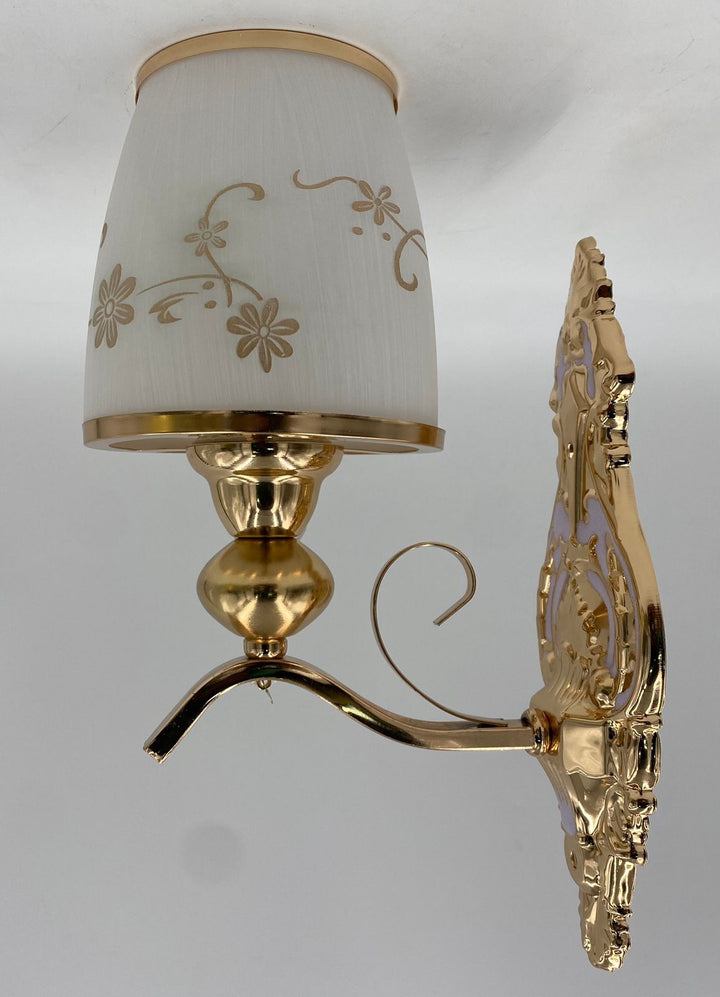 Light Fixture Wall White & Gold