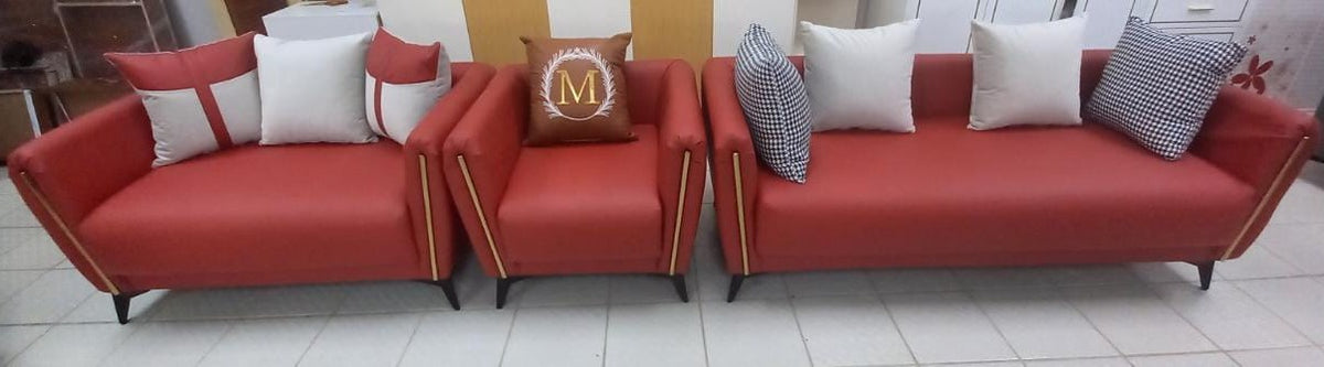 Sofa Set P36 1+2+3 Red Color with Pillow