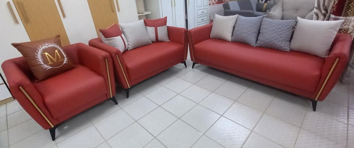 Sofa Set P36 1+2+3 Red Color with Pillow