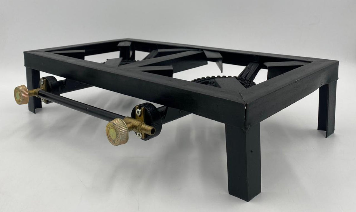 Stove 2 Burner Cast Iron SGB-02 Angle Iron Frame Black