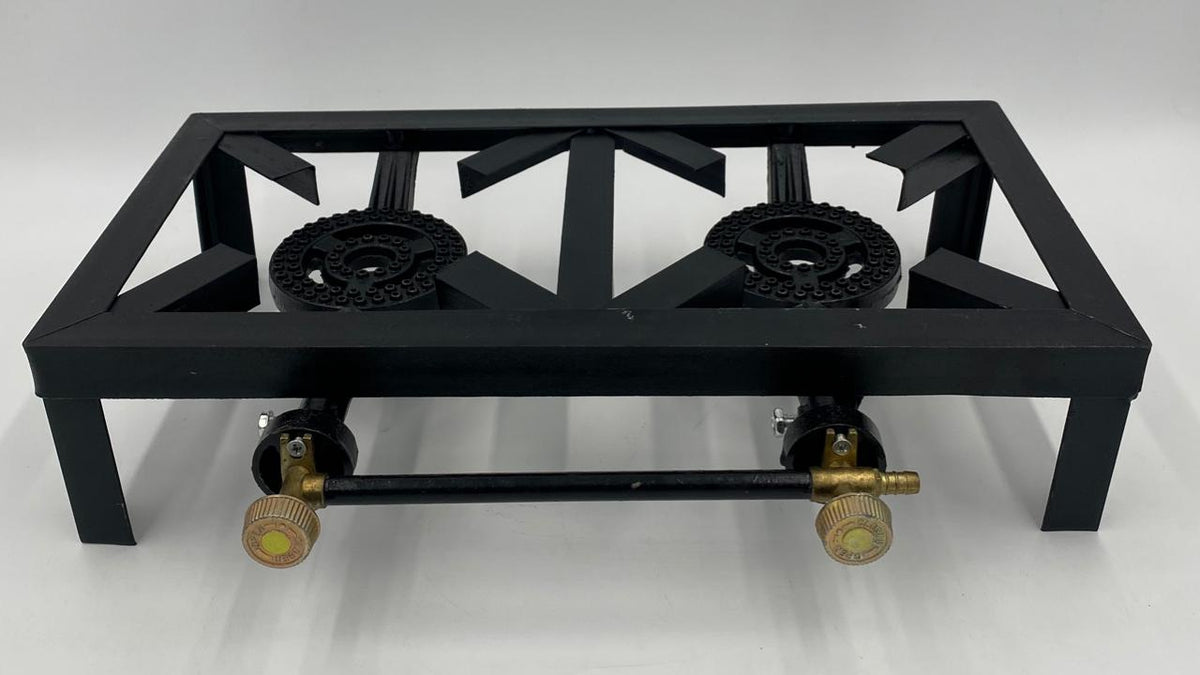 Stove 2 Burner Cast Iron SGB-02 Angle Iron Frame Black