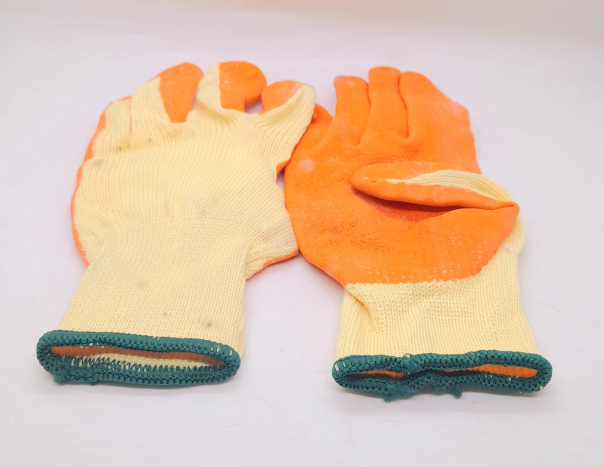 Gloves Cloth W/RUBBER Palm Orange