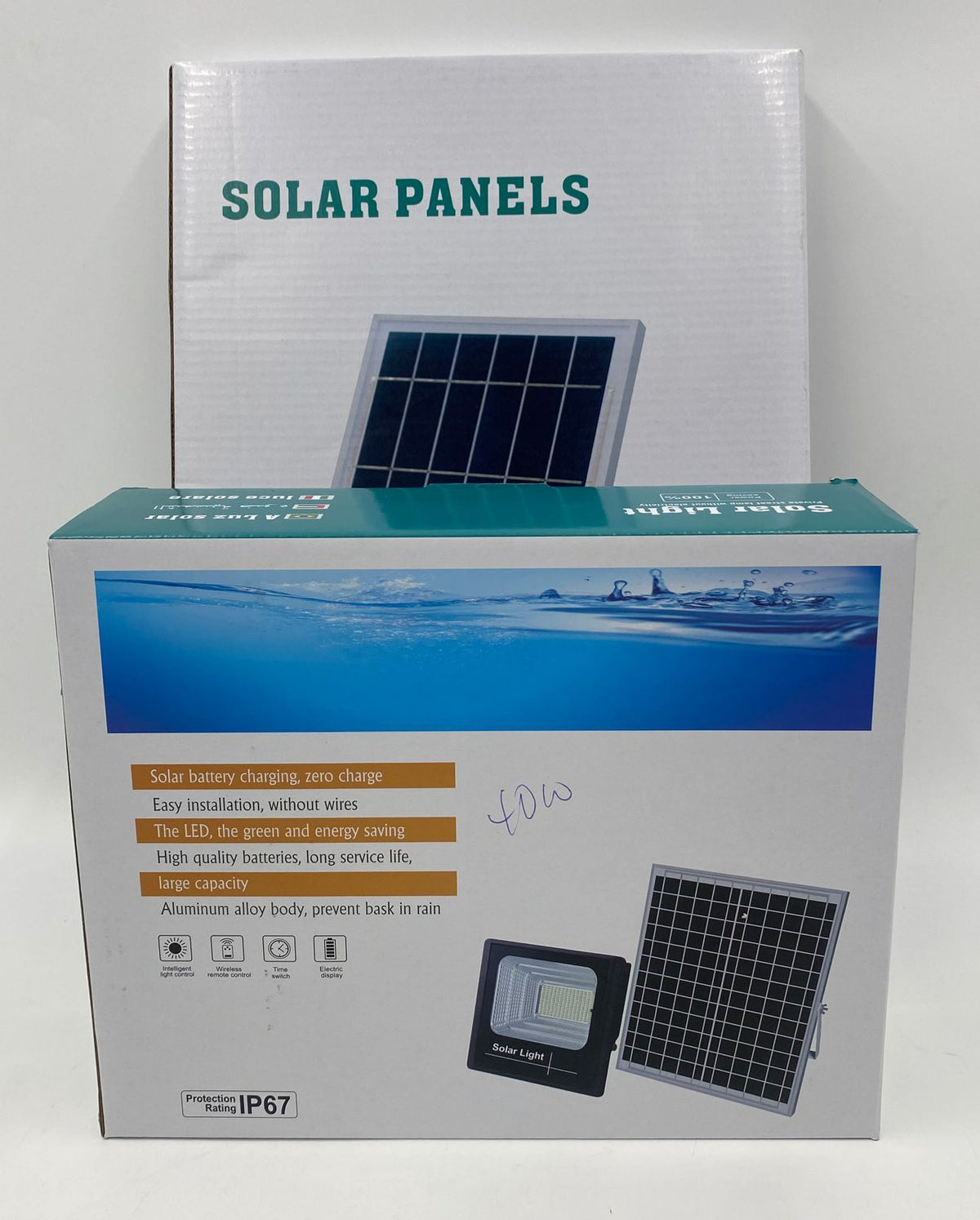 Lamp LED Solar Flood 40W IP67 with Solar Panel