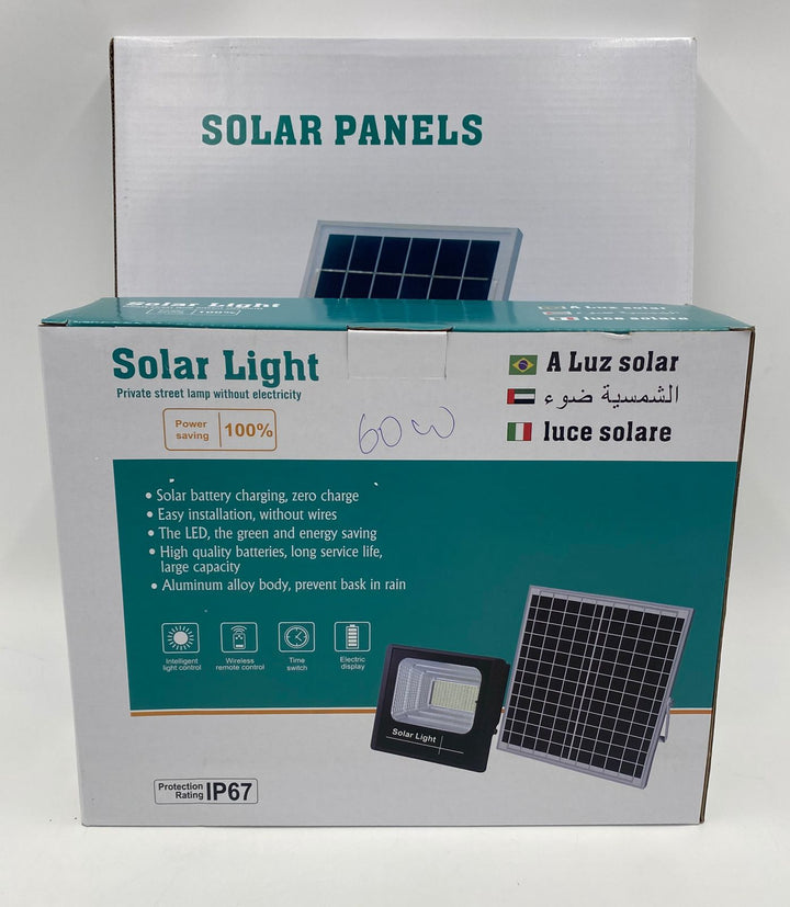 Lamp LED Solar Flood 60W IP67 with Solar Panel