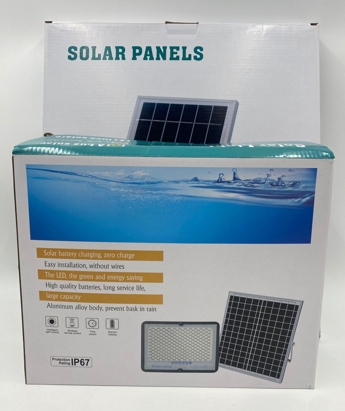 Lamp LED Solar Flood 200W IP67 with Solar Panel