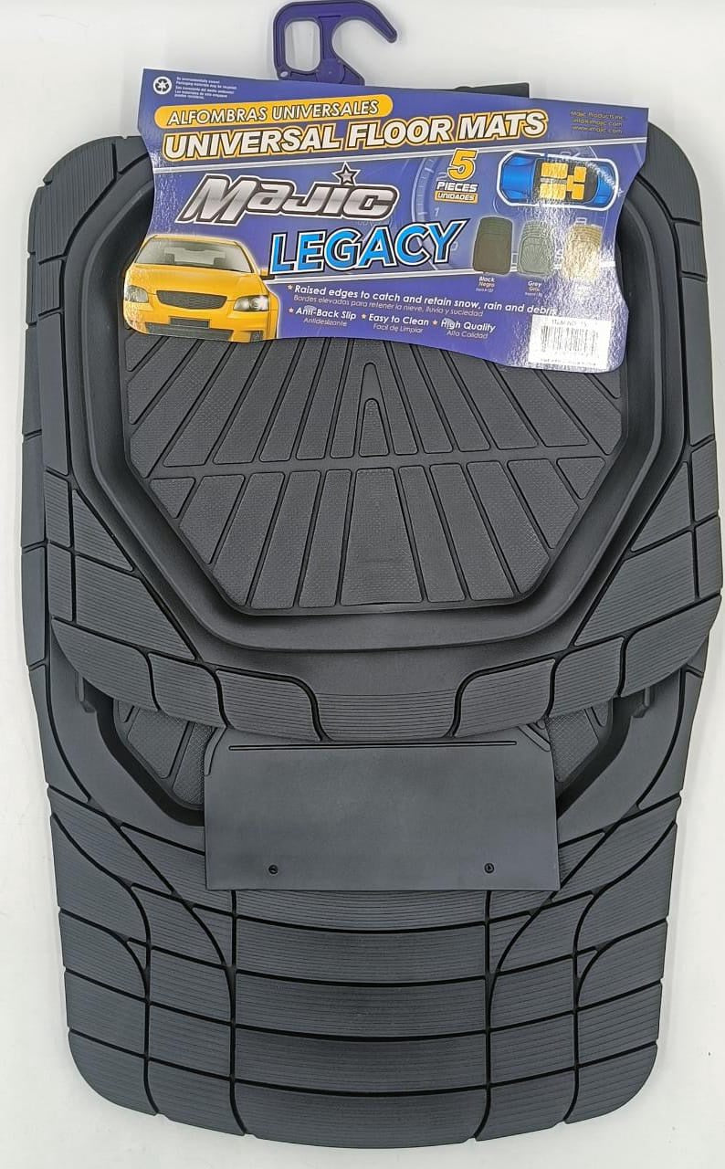 MAJIC Car Mat Universal 157 Legacy 5PCS Rubber Black 5-SEATERS +