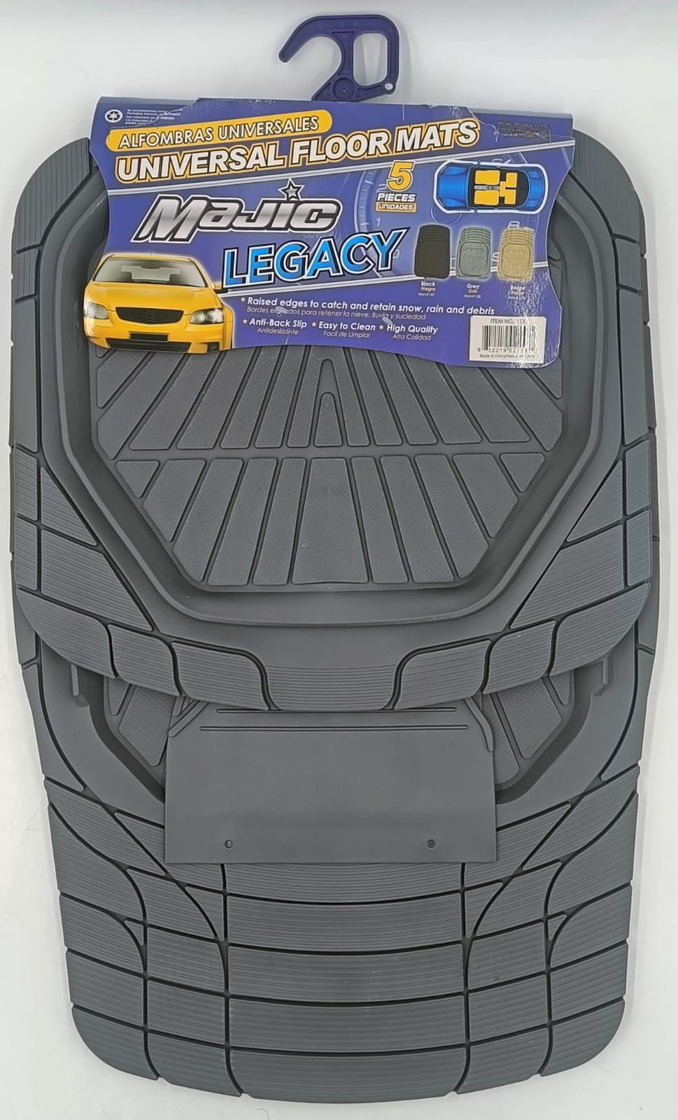 MAJIC Car Mat Universal 158 Legacy 5PCS Rubber Grey 5-SEATERS +