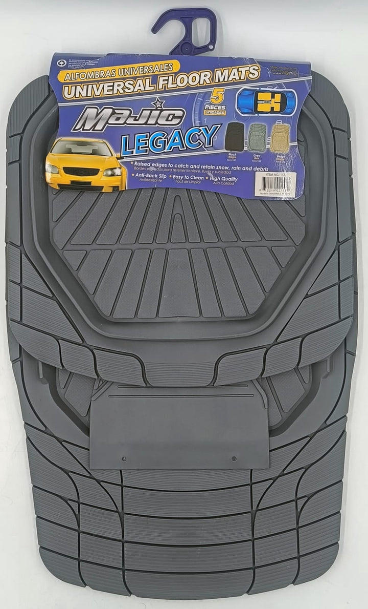 MAJIC Car Mat Universal 158 Legacy 5PCS Rubber Grey 5-SEATERS +