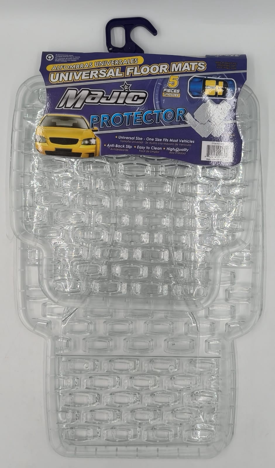 MAJIC Car Mat Universal 180 Protector 5PCS Rubber Clear 5-SEATERS +