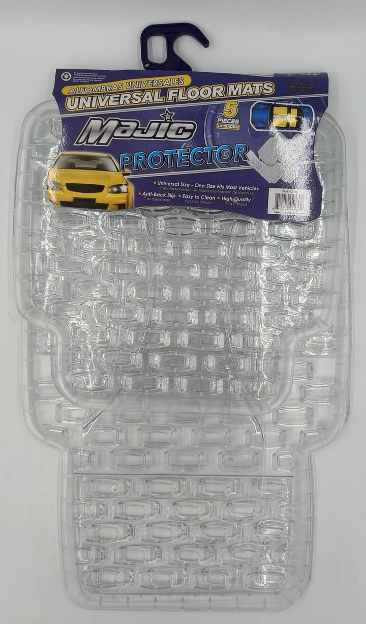 MAJIC Car Mat Universal 180 Protector 5PCS Rubber Clear 5-SEATERS +