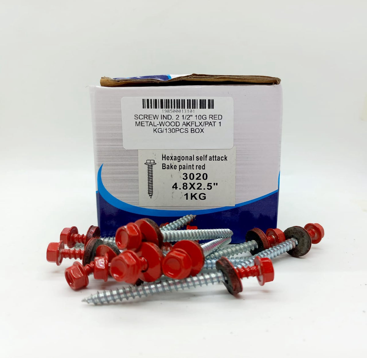 Screw Ind. 2 1/2" 10G Red METAL-WOOD Akflx 950G/130PCS Box