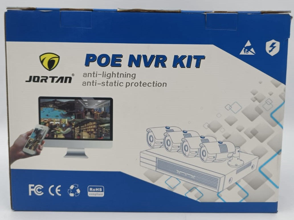 JORTAN Security Camera Kit 4-PORT Nvr 82016POE48V-4 Poe Combo Kit