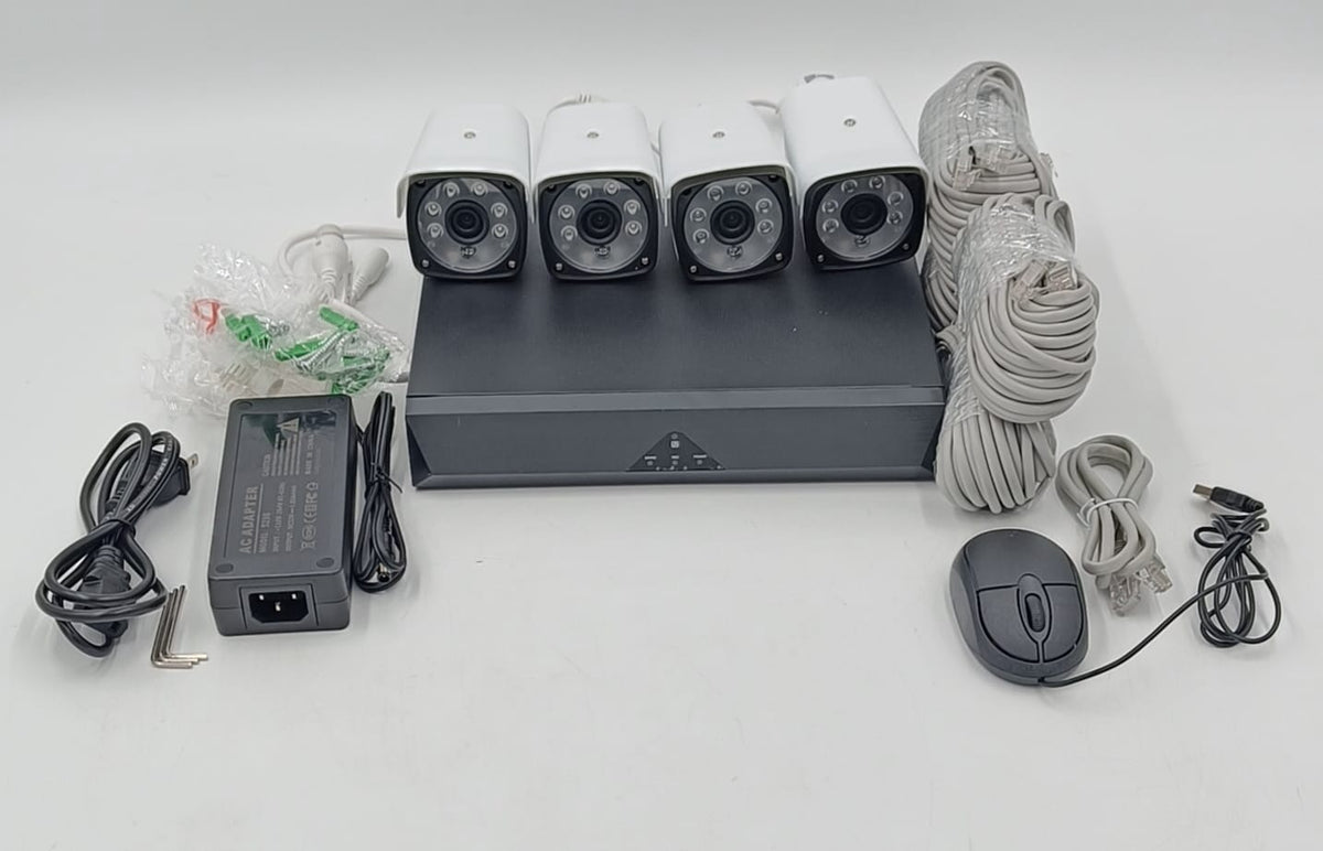 JORTAN Security Camera Kit 4-PORT Nvr 82016POE48V-4 Poe Combo Kit