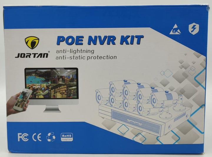 JORTAN Security Camera Kit 8-PORT Nvr 82016POE48V-8 Poe Combo Kit
