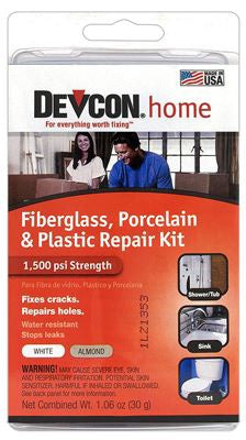DEVCON Repair Kit White Fiberglass, Porcelain & Plastic 1.06OZ 90216