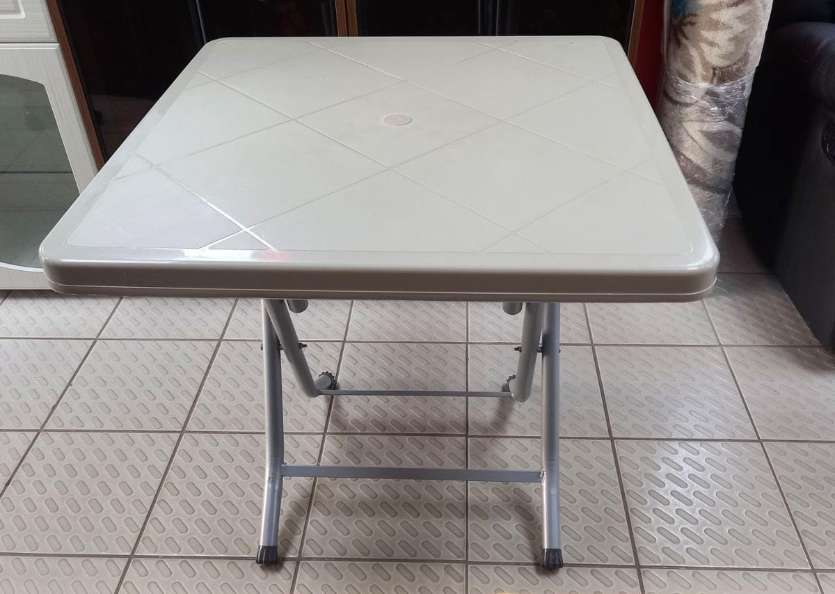 Plastic Table Folding 80X80 Beig Made IN Turkiye