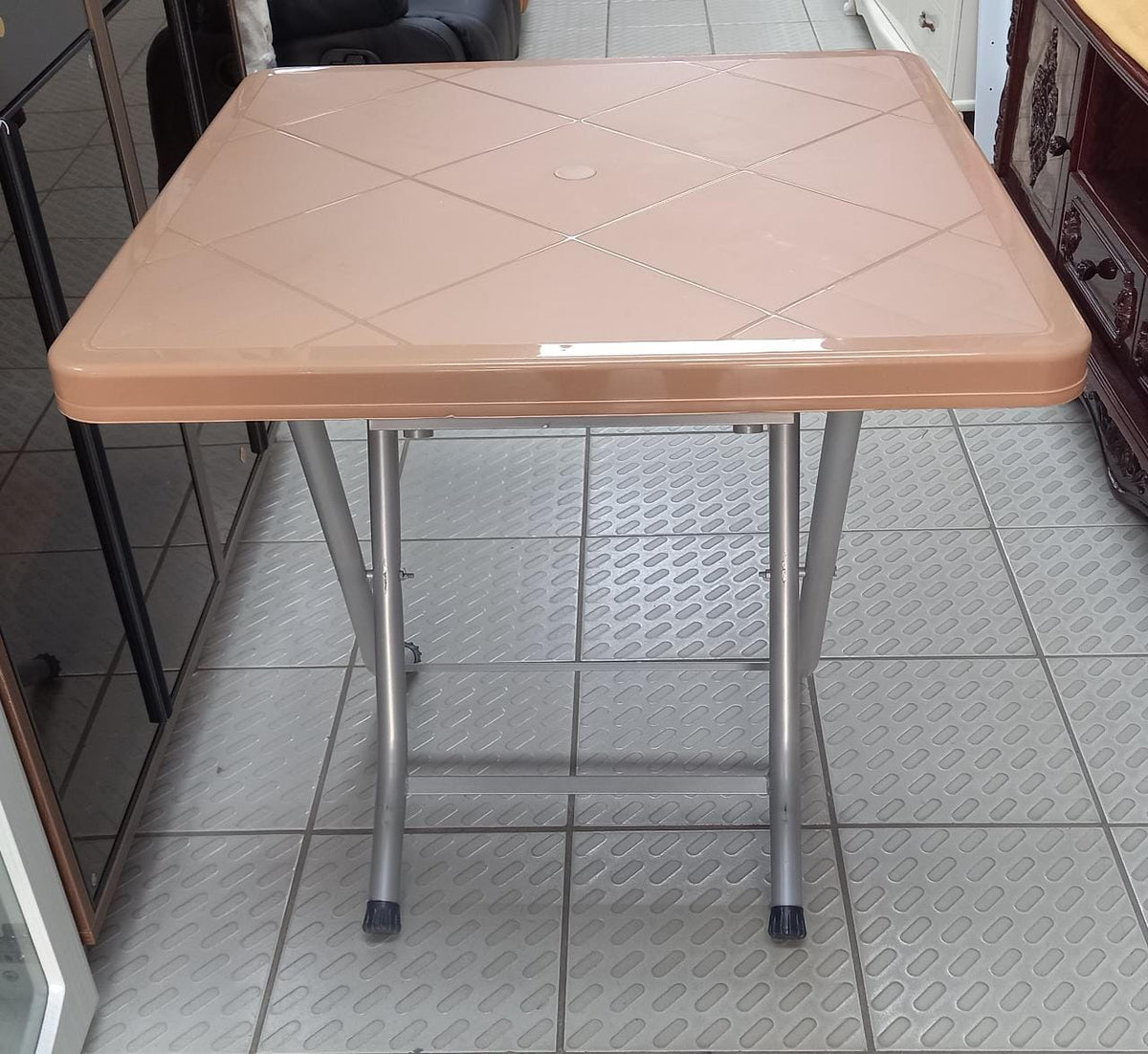 Plastic Table Folding 80X80 Teak Made IN Turkiye