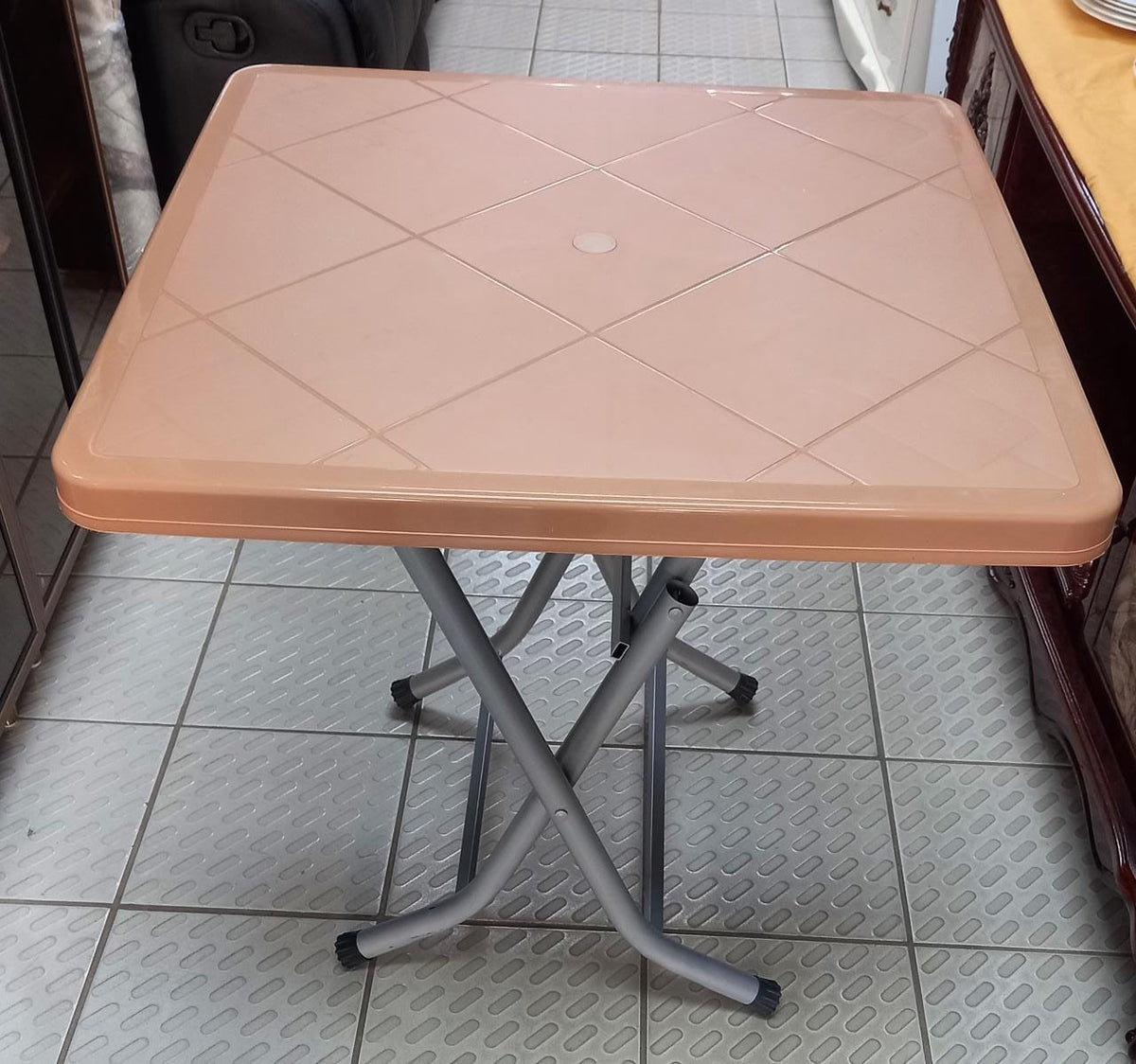 Plastic Table Folding 80X80 Teak Made IN Turkiye