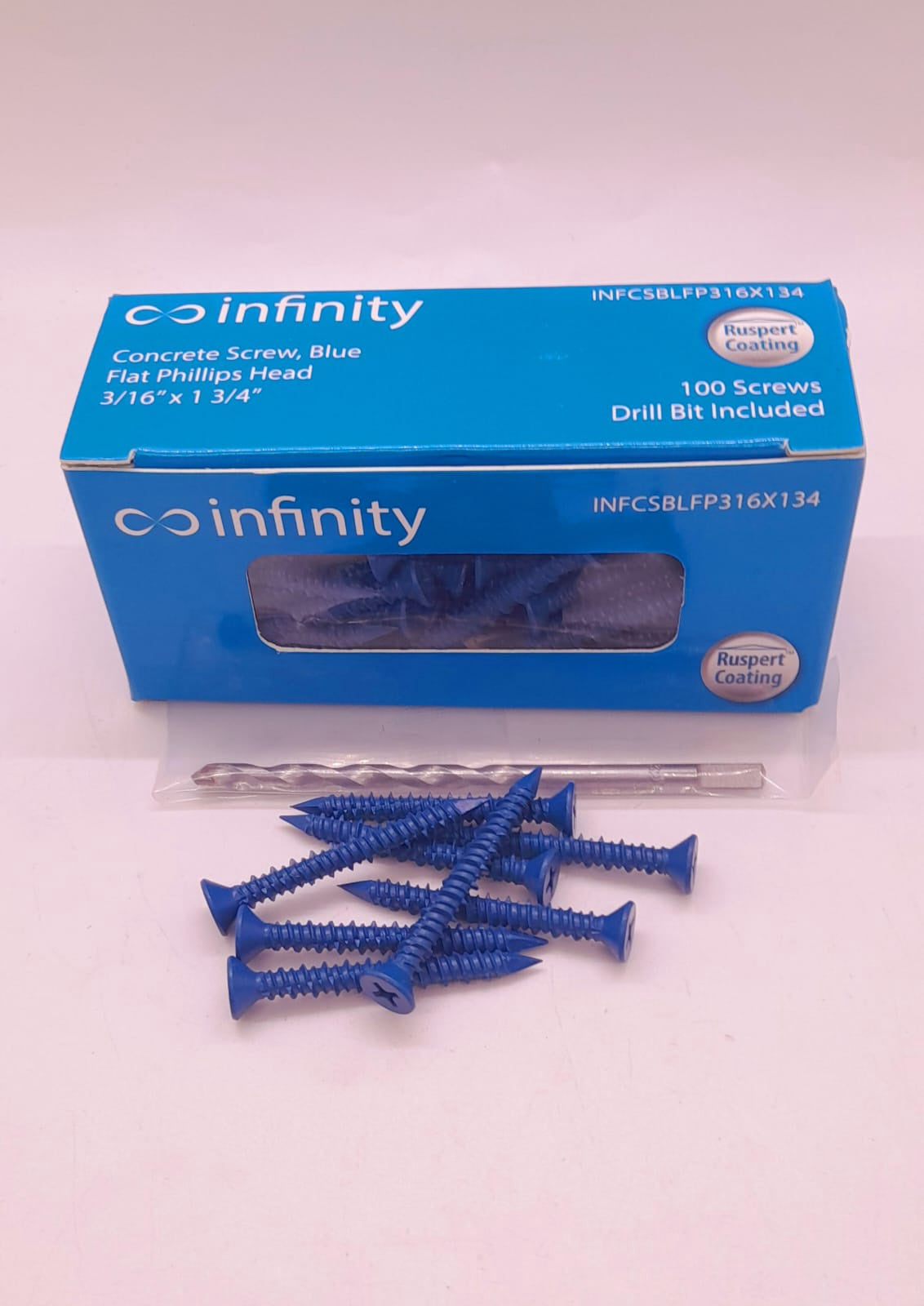 INFINITY Screw Concrete Blue 3/16"X1 3/4" Box 100PCS