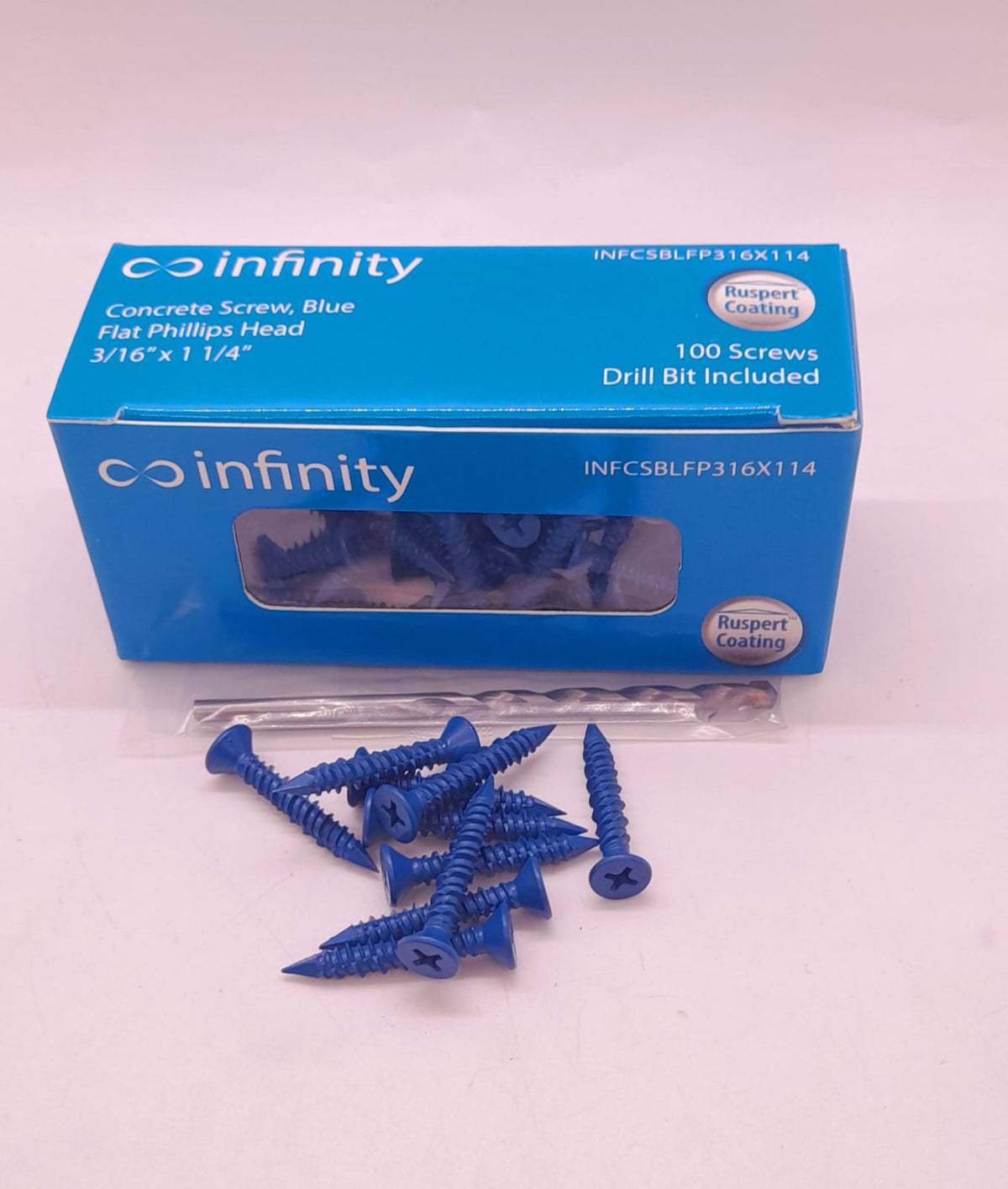 INFINITY Screw Concrete Blue 3/16"X1 1/4" Box 100PCS