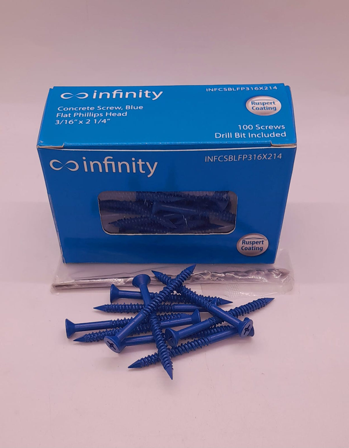 INFINITY Screw Concrete Blue 3/16"X2 1/4" Box 100PCS