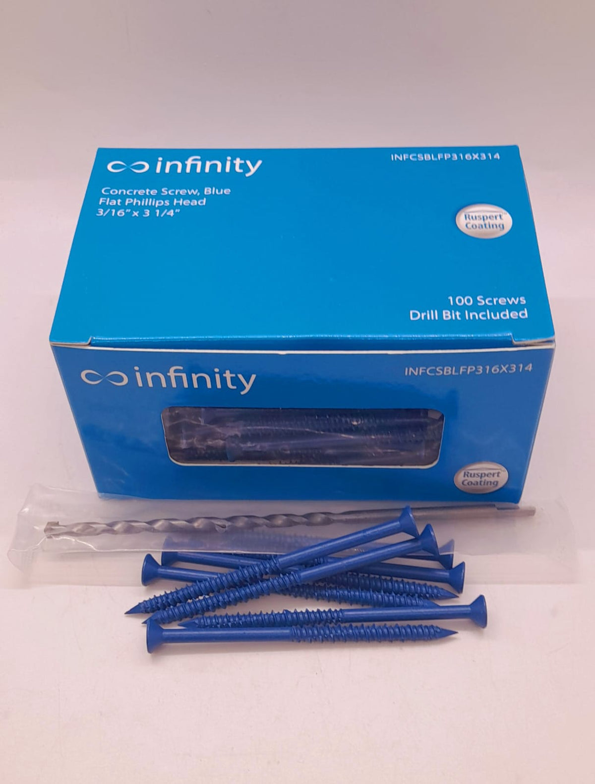 INFINITY Screw Concrete Blue 3/16"X3 1/4" Box 100PCS