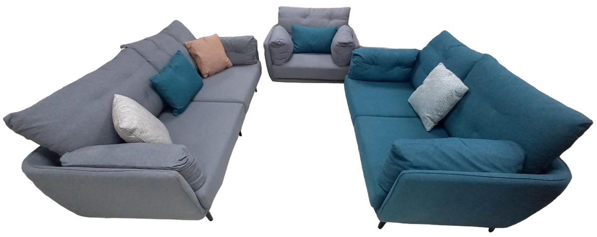 Sofa Set 806 2-2-1 Grey & Green MULTI-COLOR