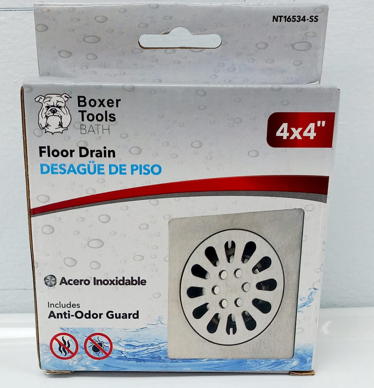 BOXER Floor Drain Metal Tools 4"X4" NT16534-SS