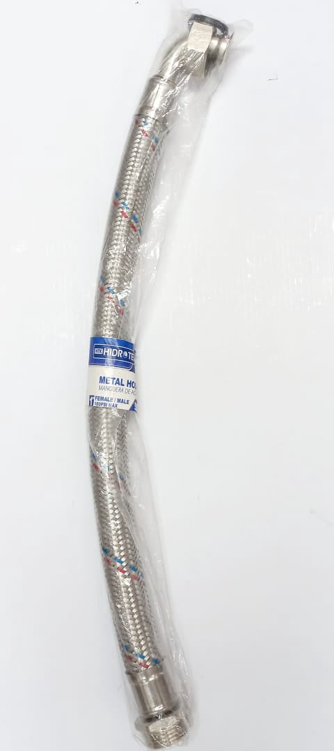Pressure Pump Metal Flex Hose 1" X 1" X 20" 100PSI Hidrotek HTK-FHOSE-50