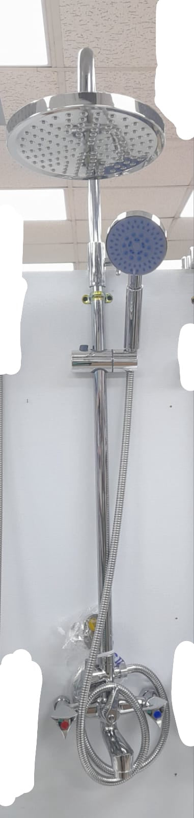 Shower Set Wall Mount Double Control Nickle Round Head Sanitary Ware