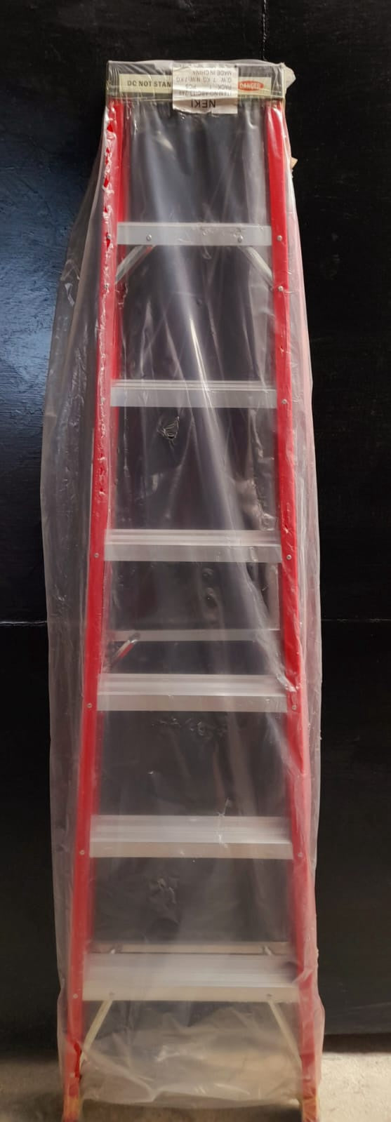 Ladder 6 Step Neki Red Frame with Aluminium Steps 2.1M