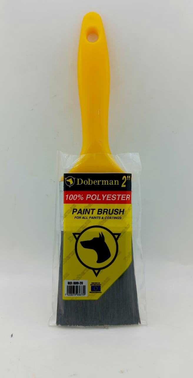 DOBERMAN Paint Brush 2" Yellow Plastic Handle 809-20