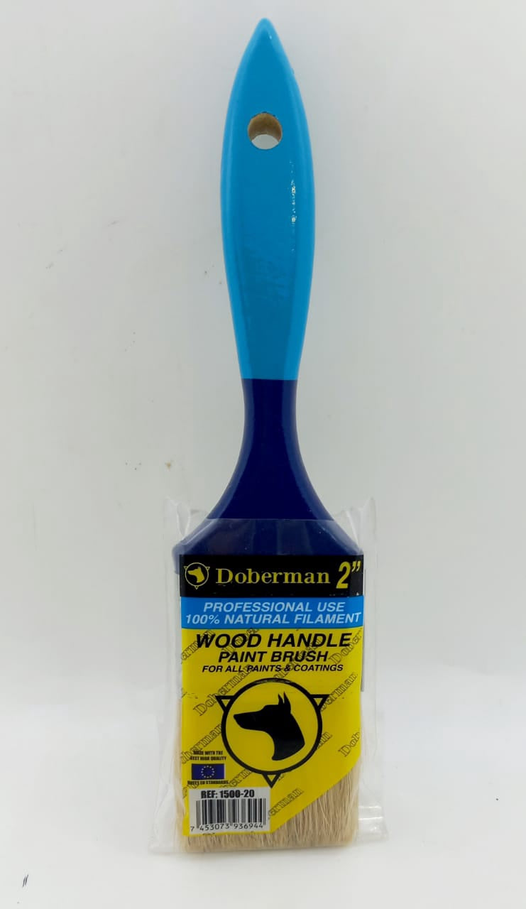 DOBERMAN Paint Brush 2" Blue Wood Handle 1500-20