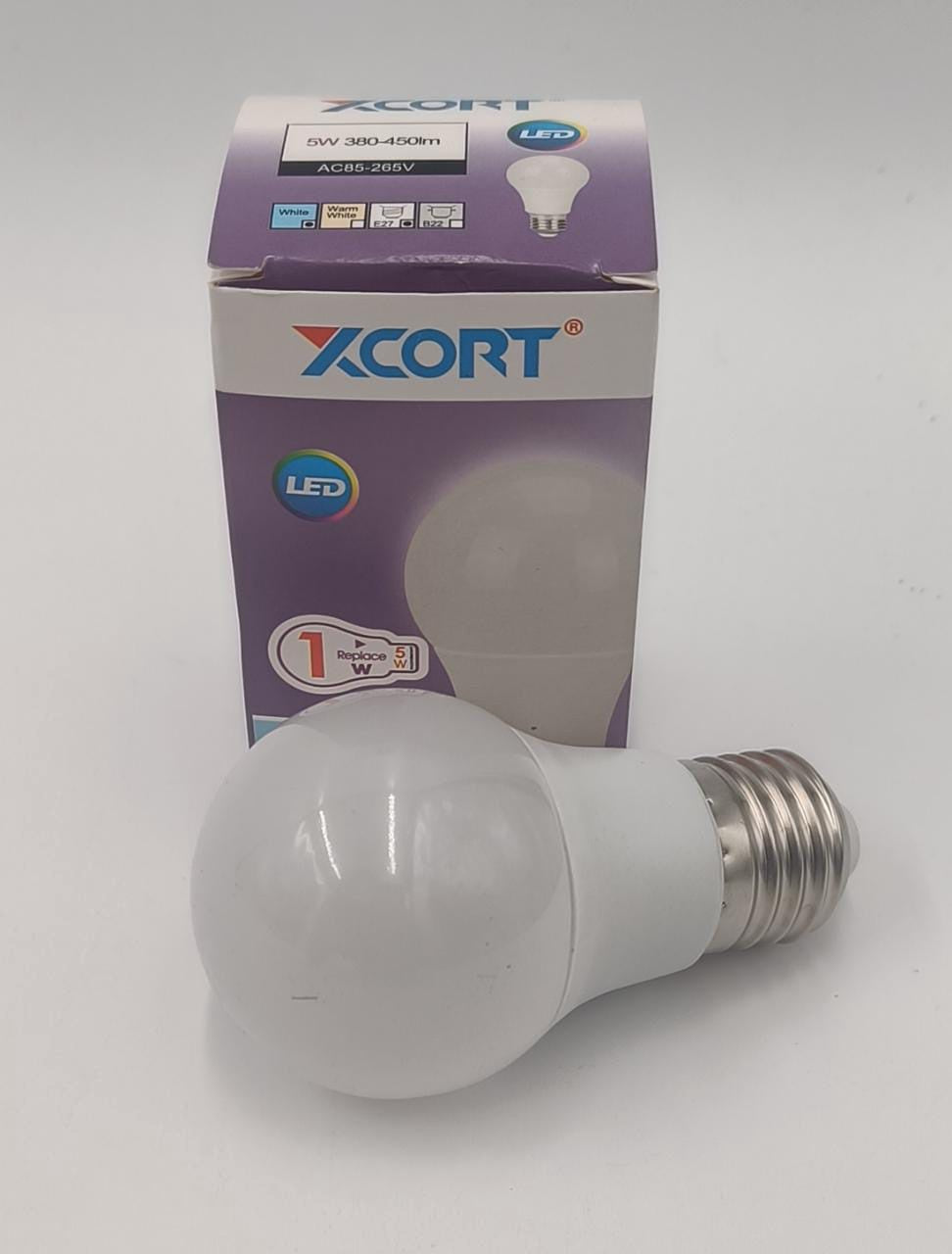 SUPER BRIGHT Bulb LED 5W 380-450LM E27 85-265V Xcort Purple Box