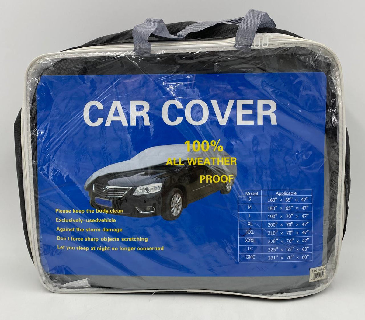 Car Cover Xxl 210" X 70" X 47" YR2208-1709C 100% All Weather Proof
