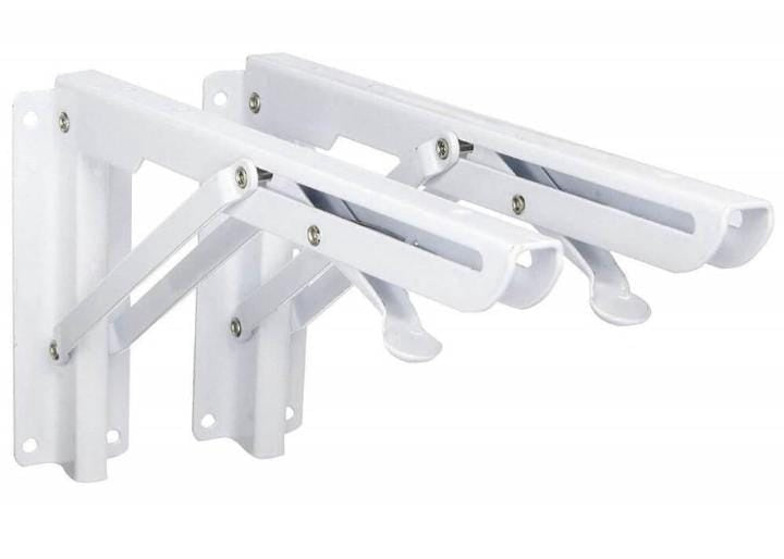 Shelf Bracket Fold Retractable 12" White